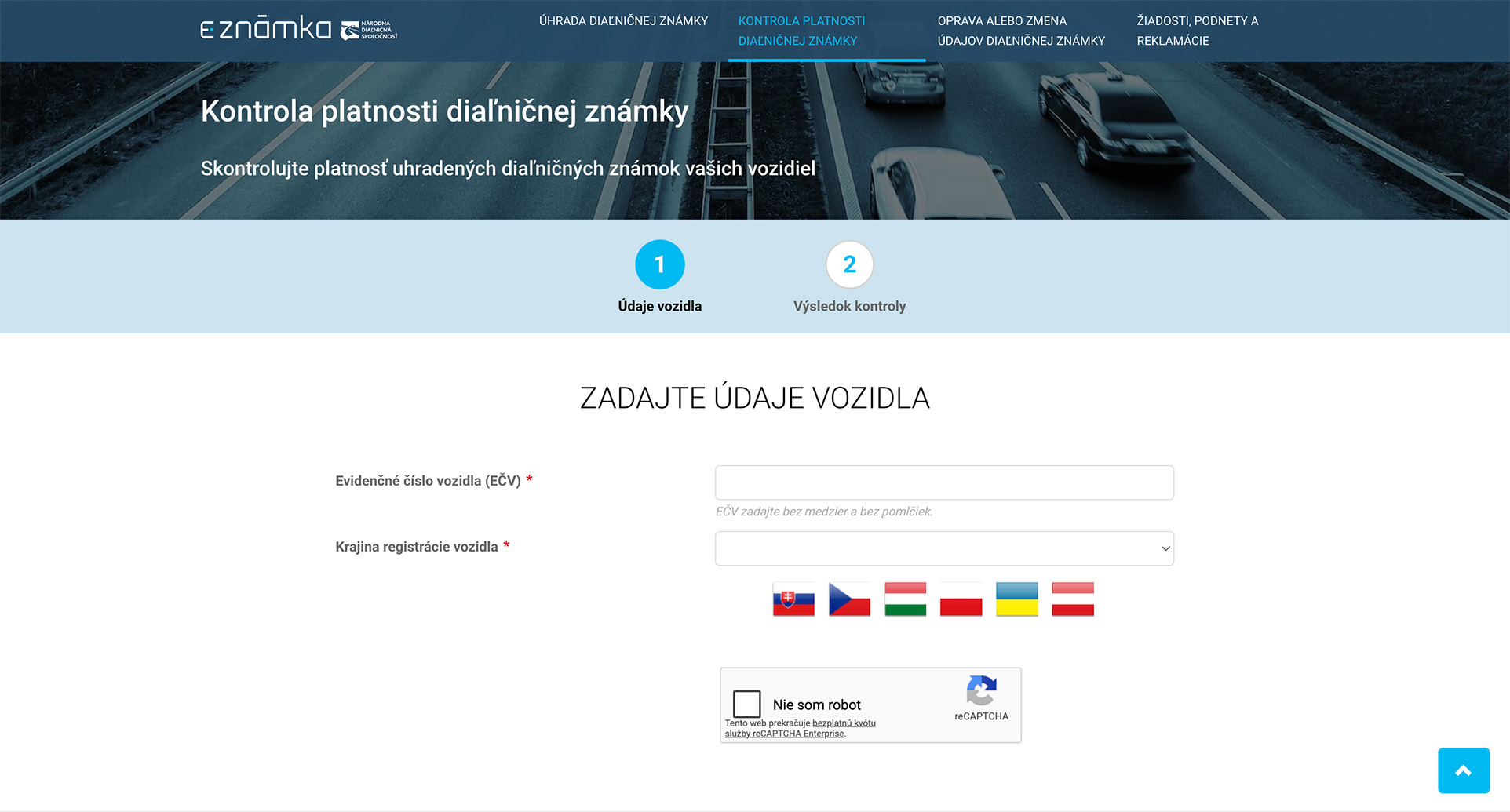 overenie dialnicnej znamky